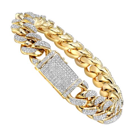 Cuban Link Bracelet With Diamonds 